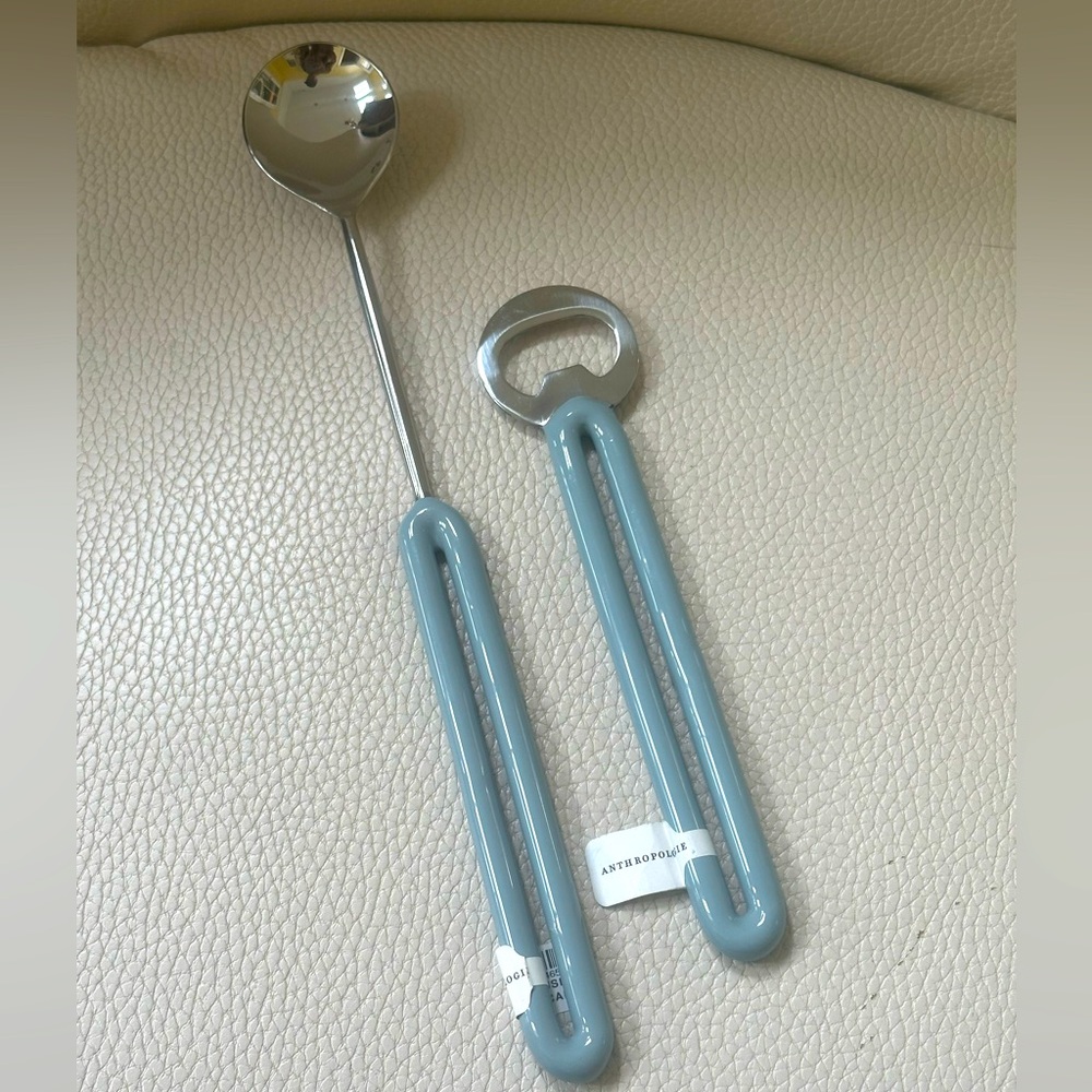 Spoon! Anthropologie Arlo Barware Extra Long Stirring Spoon nwt Light Blue